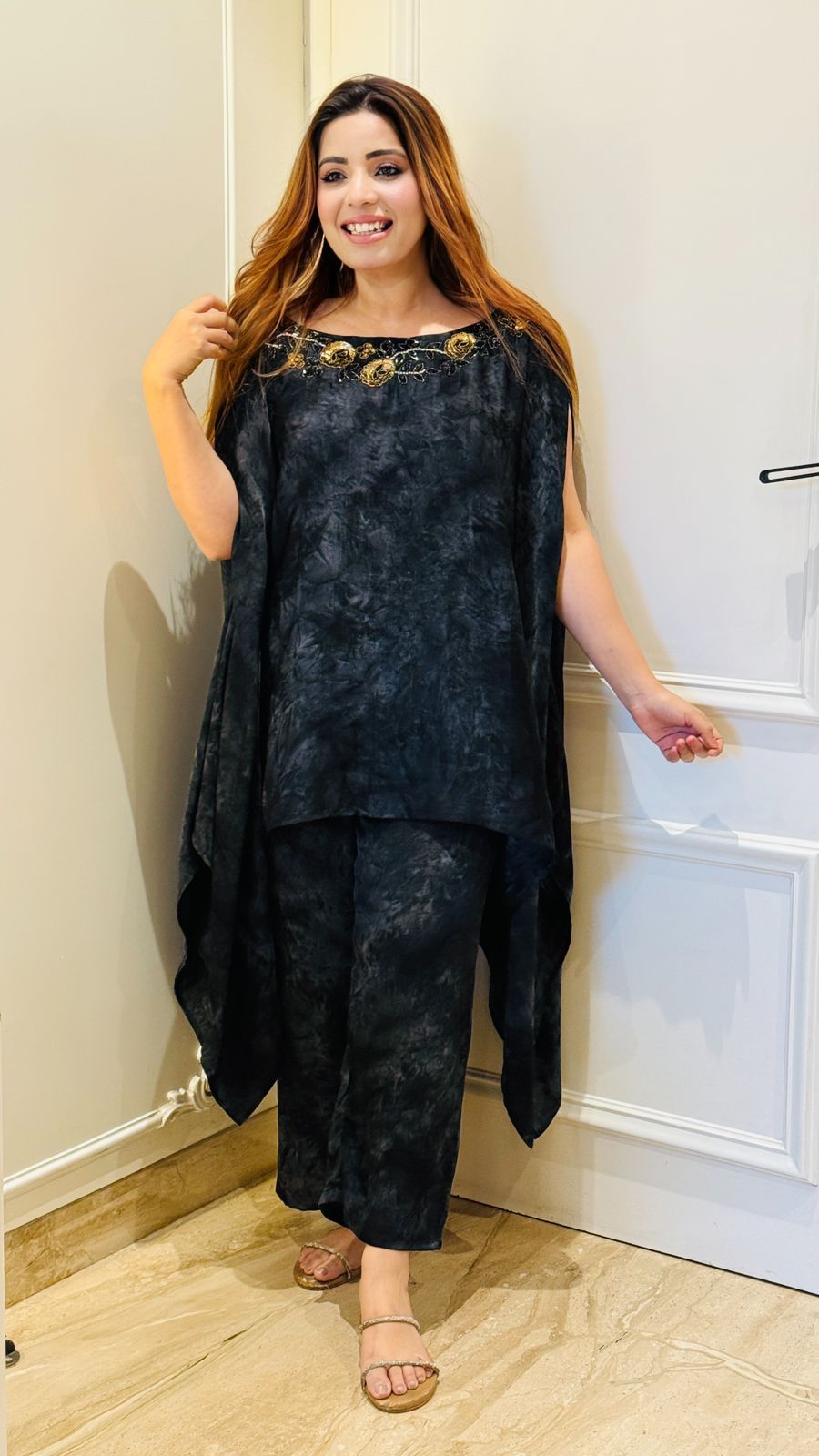 Premium Marbel Kaftan Suit